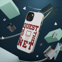 DistinctInk ToughCase for Apple iPhone, Compatible with MagSafe Charging - Quest For The Net Basketball