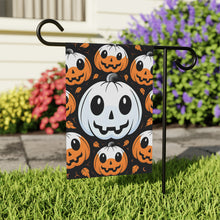 DistinctInk Garden & House Banner / Flag with Ghost Skeleton Cartoon Pumpkin Design for Halloween