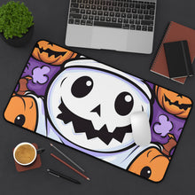 DistinctInk Desk Mat with Ghost Skeleton Pumpkins Design for Halloween