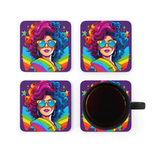 DistinctInk (Set of 4) Corkwood Coasters with Life's Unforgettable Moments Design for LGBTQ+ Pride