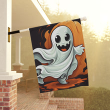 DistinctInk Garden & House Banner / Flag with Silly Specter Sprites Design for Halloween