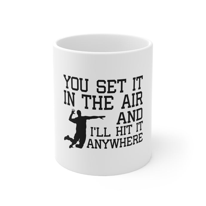 DistinctInk Glossy White Coffee / Tea Mug - You Set It IN The Air And I'll Hit It Anywhere