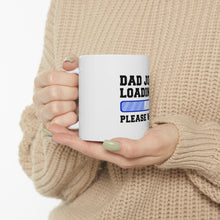 DistinctInk Glossy White Coffee / Tea Mug - Dad Joke Loading Please Wait - Blue
