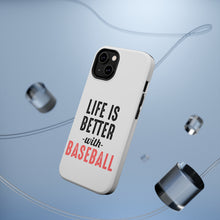 DistinctInk ToughCase for Apple iPhone, Compatible with MagSafe Charging - Life is Better with Baseball