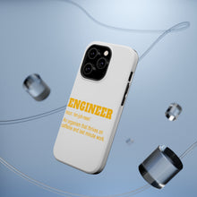 DistinctInk ToughCase for Apple iPhone, Compatible with MagSafe Charging - Engineer Definition - Caffeine and Last Minute