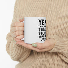 DistinctInk Glossy White Coffee / Tea Mug - Yeah Your Sport Is Totally Tougher Hockey