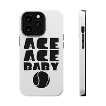 DistinctInk ToughCase for Apple iPhone, Compatible with MagSafe Charging - Ace Ace Baby Tennis