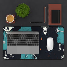 DistinctInk Desk Mat with Haunted Skeleton Crew Design for Halloween