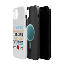 DistinctInk ToughCase for Apple iPhone, Compatible with MagSafe Charging - Scrub Wearing Temp Taking Life Saving Nurse