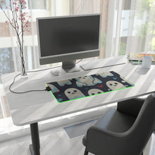 DistinctInk LED Gaming Mouse Pad with Skelephants and Ghostly Ghouls Design for Halloween