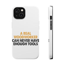 DistinctInk ToughCase for Apple iPhone, Compatible with MagSafe Charging - Real Woodworker Can Never Have Enough Tools