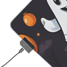 DistinctInk LED Gaming Mouse Pad with Spooky Bat-o-lanterns Design for Halloween
