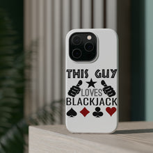 DistinctInk ToughCase for Apple iPhone, Compatible with MagSafe Charging - This Guy Loves Blackjack