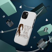 DistinctInk ToughCase for Apple iPhone, Compatible with MagSafe Charging - Curls Run the World