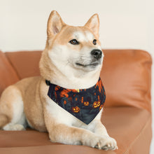 DistinctInk Adjustable Pet Banana Collar with Darkness Falls on Halloween Design for Halloween