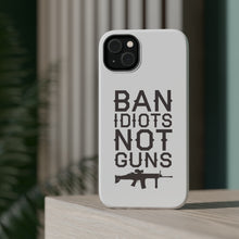 DistinctInk ToughCase for Apple iPhone, Compatible with MagSafe Charging - Ban Idiots, Not Guns