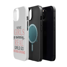 DistinctInk ToughCase for Apple iPhone, Compatible with MagSafe Charging - Real Girls Go Scuba Diving
