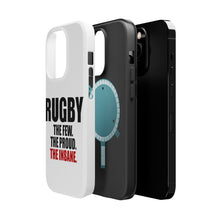 DistinctInk ToughCase for Apple iPhone, Compatible with MagSafe Charging - Rugby The Few The Proud the Insane