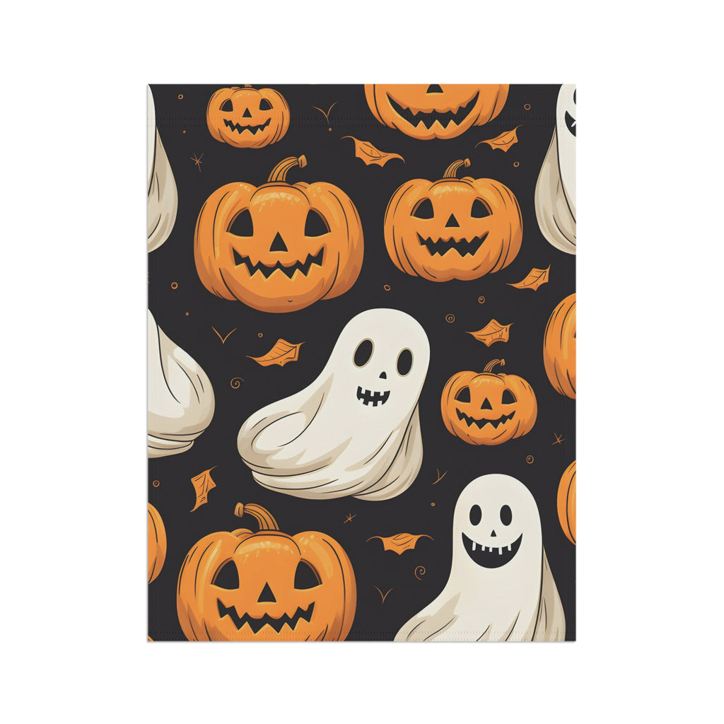 Garden & House Banner / Flag with Ghastly Skeleton Pumpkin Party Design for Halloween, view 8