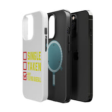 DistinctInk ToughCase for Apple iPhone, Compatible with MagSafe Charging - Single Taken Busy Playing Baseball