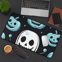 DistinctInk Desk Mat with Skele-Ghostly Pumpkin Patch Design for Halloween