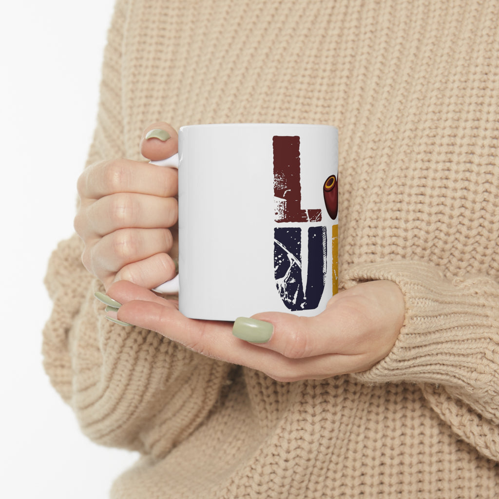 Glossy White Coffee / Tea Mug - Love Pipe Smoking, view 10