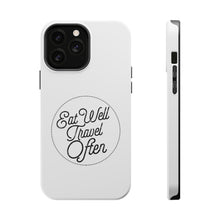 DistinctInk ToughCase for Apple iPhone, Compatible with MagSafe Charging - Eat Well, Travel Often