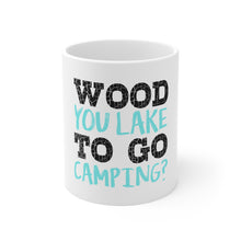 DistinctInk Glossy White Coffee / Tea Mug - Wood You Lake to Go Camping