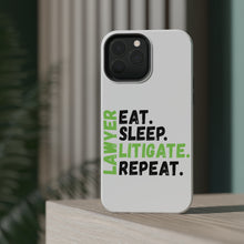 DistinctInk ToughCase for Apple iPhone, Compatible with MagSafe Charging - Lawyer Eat Sleep Litigate Repeat