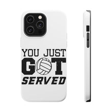 DistinctInk ToughCase for Apple iPhone, Compatible with MagSafe Charging - You Just Got Served Volleyball