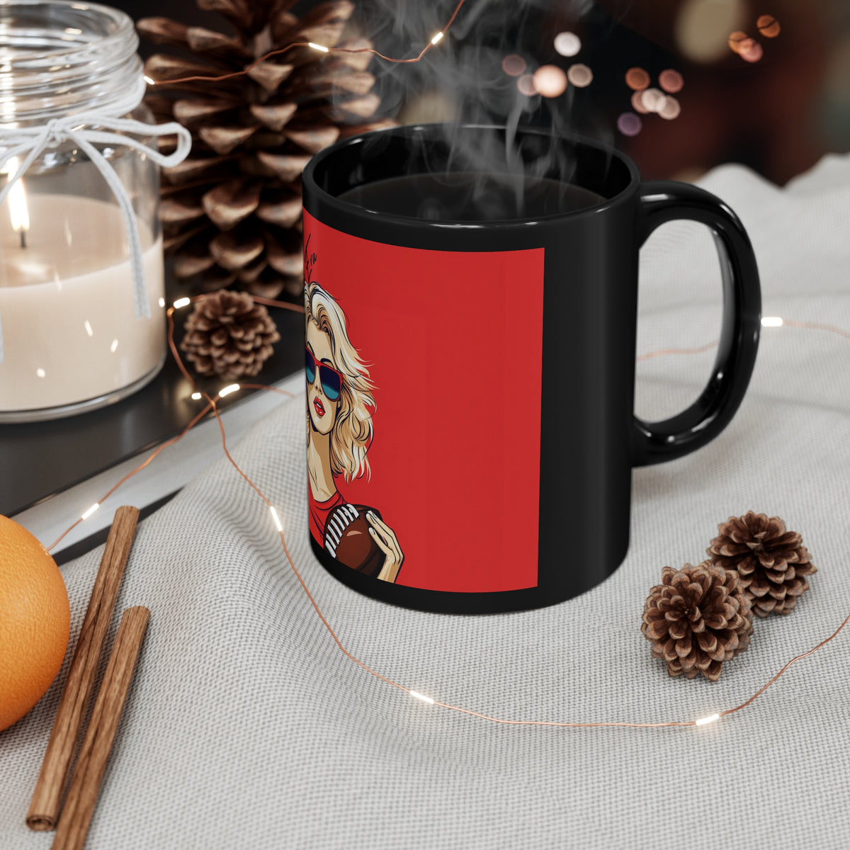 Black Coffee Mug - an In My Football Era design, view 4