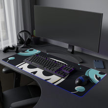 DistinctInk LED Gaming Mouse Pad with Skele-Ghostly Pumpkin Patch Design for Halloween