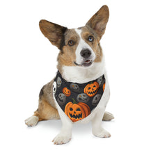 DistinctInk Adjustable Pet Banana Collar with Haunted Harvest Time Design for Halloween