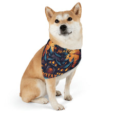 DistinctInk Adjustable Pet Banana Collar with Spooky Sweet Treats Design for Halloween