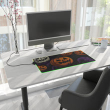 DistinctInk LED Gaming Mouse Pad with "Halloween Haunts and Pumpkin Pals" Design for Halloween