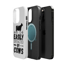DistinctInk ToughCase for Apple iPhone, Compatible with MagSafe Charging - Easily Distracted By Cows