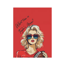 DistinctInk Garden & House Banner Flag with What Time Is Taylor's Game? design