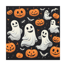 DistinctInk Canvas Wall Art with Spooky Skeleton Pumpkin Patch for Halloween