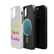 DistinctInk ToughCase for Apple iPhone, Compatible with MagSafe Charging - Pineapples Bikinis Paradise