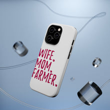 DistinctInk ToughCase for Apple iPhone, Compatible with MagSafe Charging - Wife. Mom. Farmer.