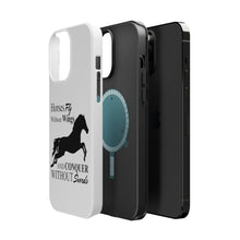 DistinctInk ToughCase for Apple iPhone, Compatible with MagSafe Charging - Horses Fly Without Wings