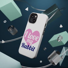 DistinctInk ToughCase for Apple iPhone, Compatible with MagSafe Charging - I Love My Rabbit
