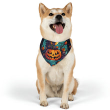 DistinctInk Adjustable Pet Banana Collar with Trick or Treat Parade Design for Halloween