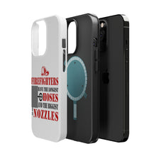 DistinctInk ToughCase for Apple iPhone, Compatible with MagSafe Charging - Firefights Have Longest Hoses and Biggest Nozzles