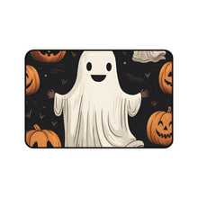 DistinctInk Desk Mat with Ghastly Skeleton Pumpkin Design for Halloween