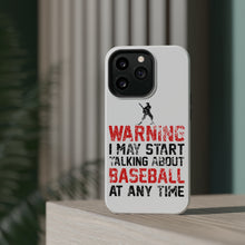 DistinctInk ToughCase for Apple iPhone, Compatible with MagSafe Charging - Warning May Start Talking Baseball