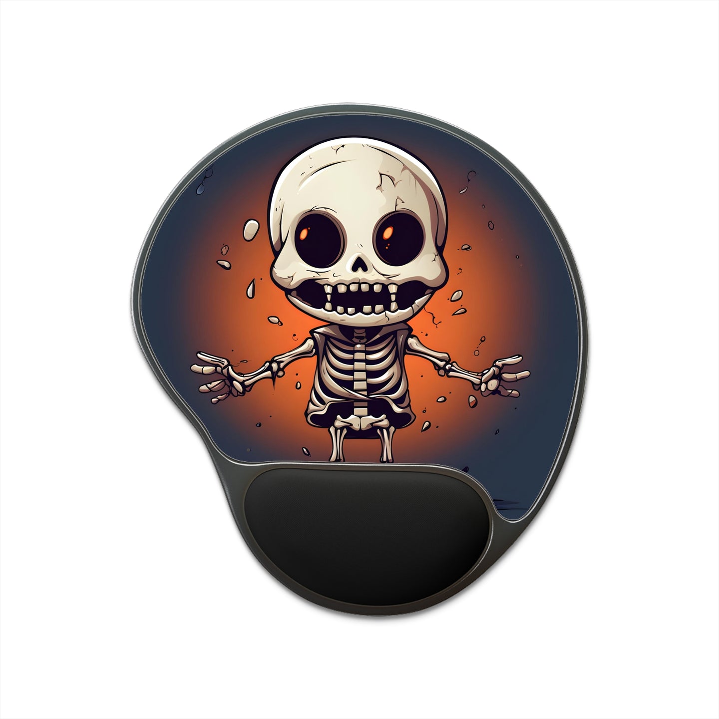 DistinctInk Mouse Pad with Wrist Rest  with Skelly's Halloween Bash Design for Halloween