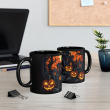 DistinctInk Black Coffee Mug - Darkness Falls on Halloween for Halloween