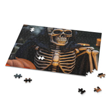 DistinctInk Jigsaw Puzzle with Skellington's Spooky Soiree Design for Halloween
