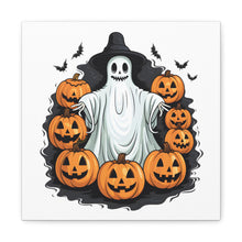 DistinctInk Canvas Wall Art with Ghost Skeleton Pumpkins Pattern for Halloween